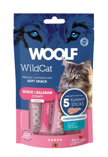 [4DC0050083] Woolf Wildcat Functional Cream : Duck & Salmon - 5 Stuks