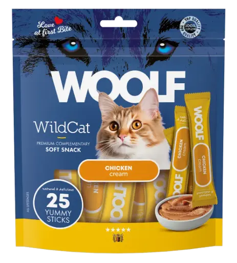 [4DC0050091] Woolf Wildcat Regular Cream : Chicken - 25 Stuks