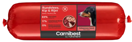 [4DC0130028] Carnibest : Rundvlees, Kip & Rijst - 500 g 
